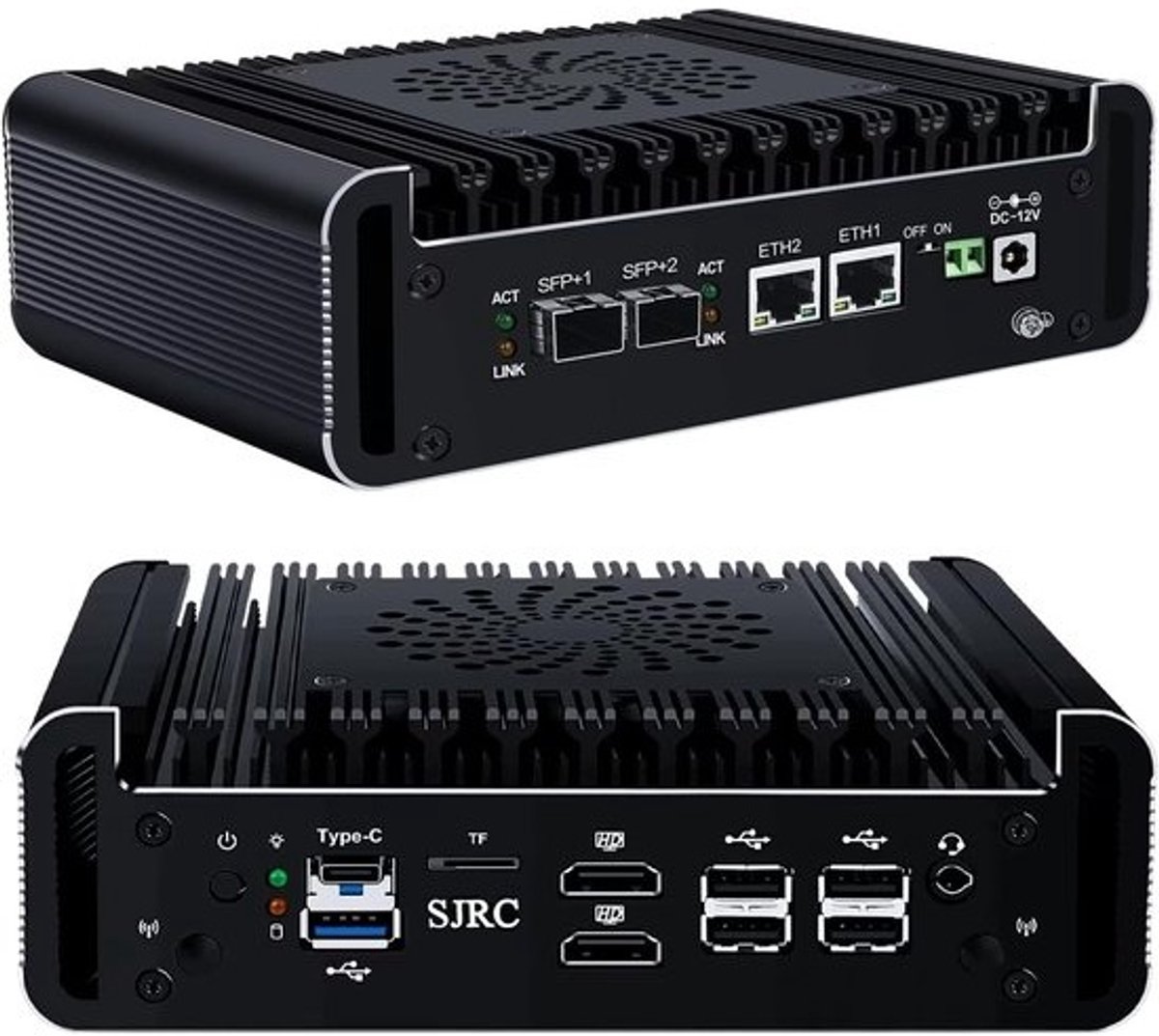 Krachtige Mini PC Firewall met 12e Gen N100, 2x 10Gb SFP+ en 2x 2.5Gb LAN