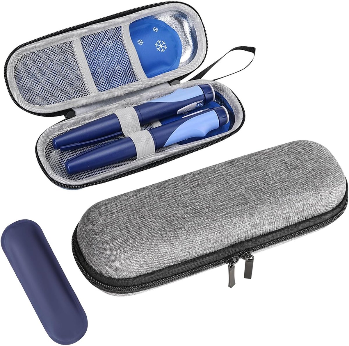 Insuline Koeler Reiskoffer - Grijs - 20 cm - Duurzaam en Geïsoleerd - Voor Diabetische Benodigdheden