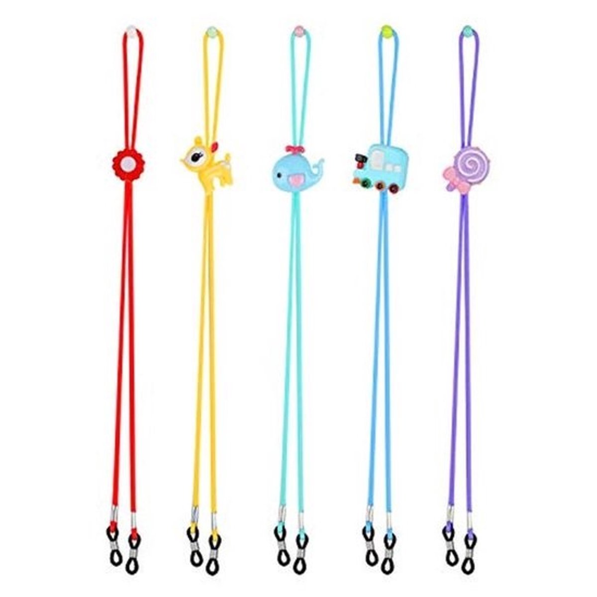 5-Pack Kids Eyewear Retainers - Fun and Colorful Strap for Sunglasses and Glasses