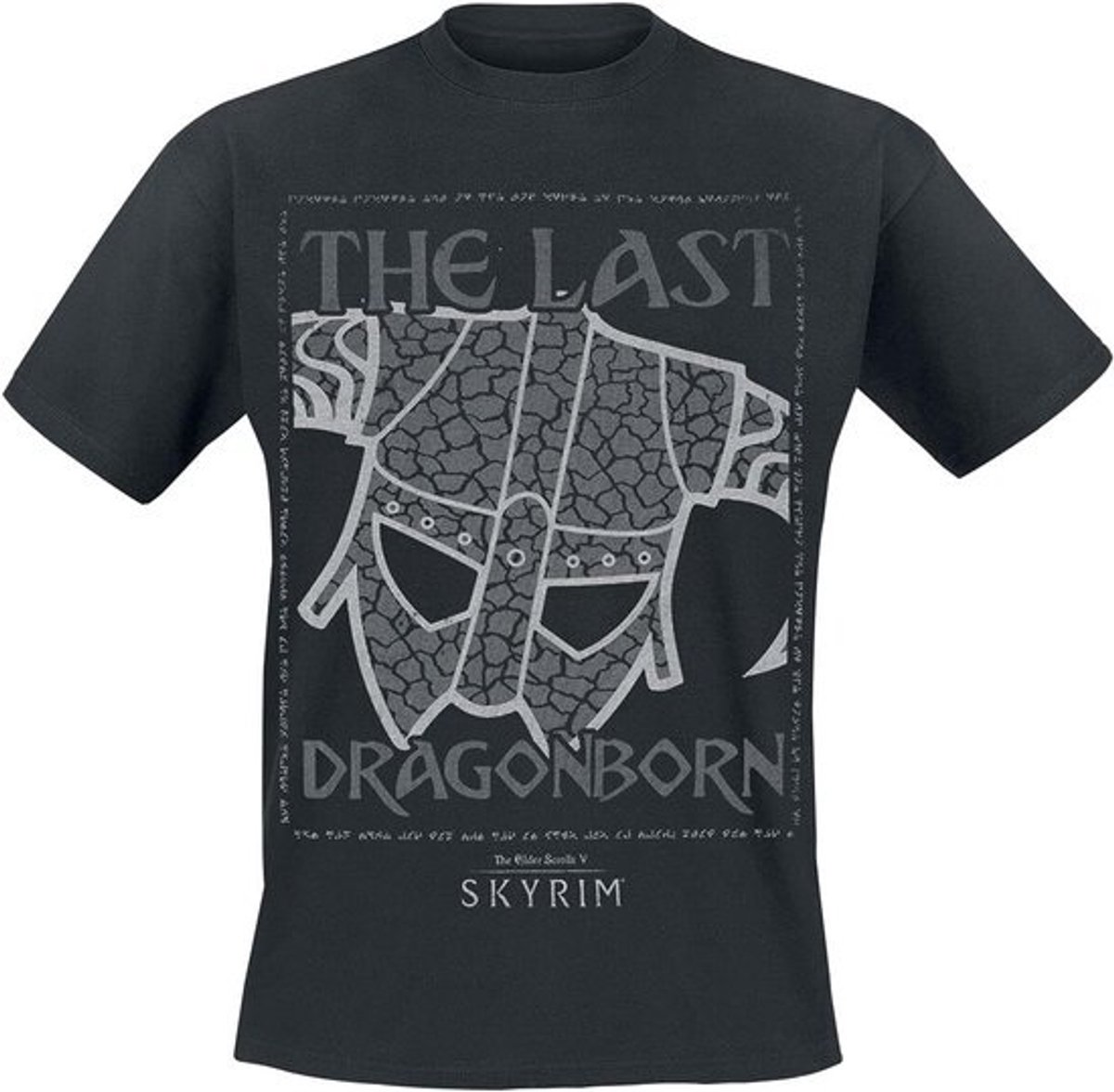 Skyrim T-shirt Zwart XL - The Last Dragonborn Merch voor Heren