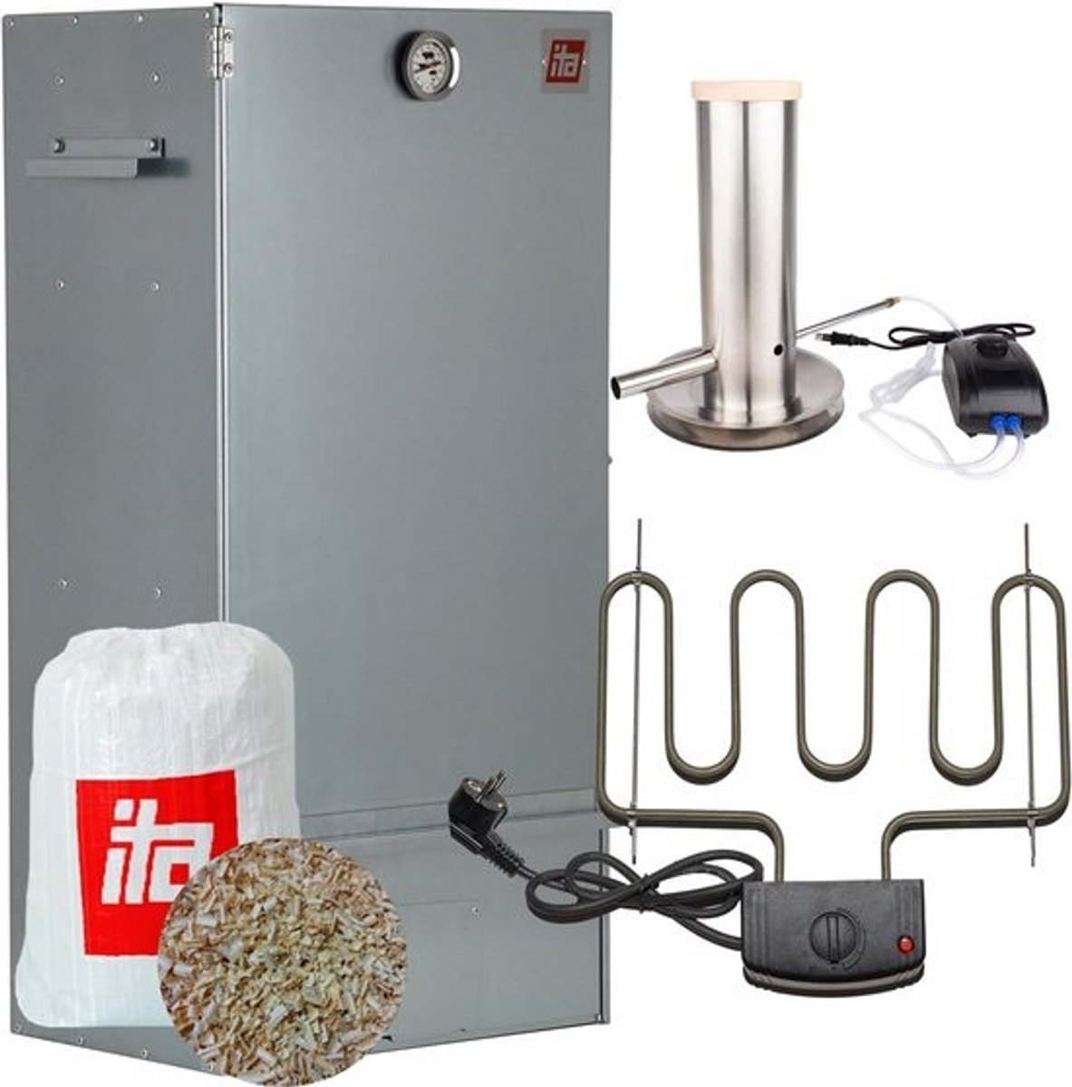 Rookoven RVS met Verwarmelement en Thermometer - Professionele Rookkast 81 cm met 3 Rangen