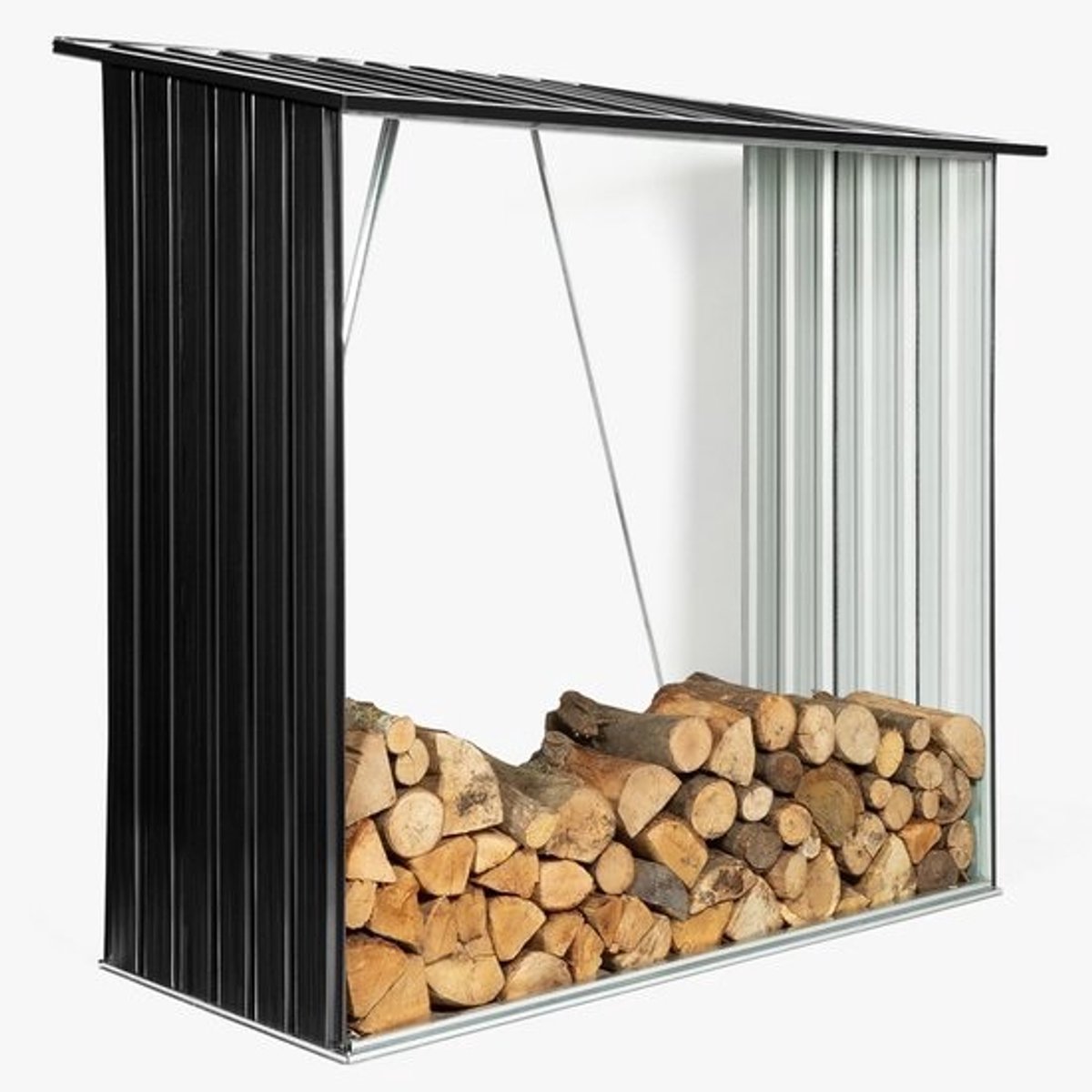 Houtopslag voor Tuin - Stevige Blokhut van Verzinkt Staal (2 m³)