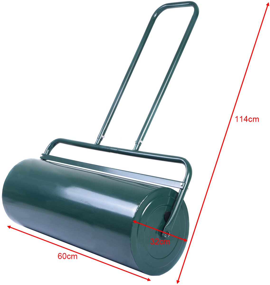 SureDeal® - Tuinier - Gazonroller Brede Handroller - Heavy Duty Trommel - Vlak - Zacht Gazon Groen - 114x60x32 cm - Groen