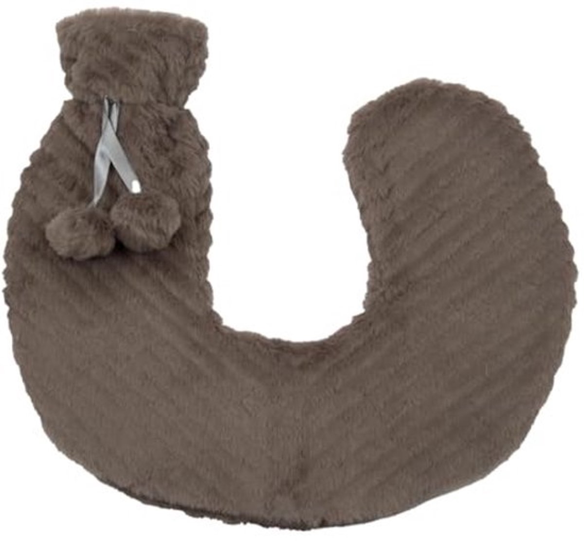 Warmwaterkruik U-vormige fleece hoes 1 liter zachte rubber lekvrij voor pijnverlichting