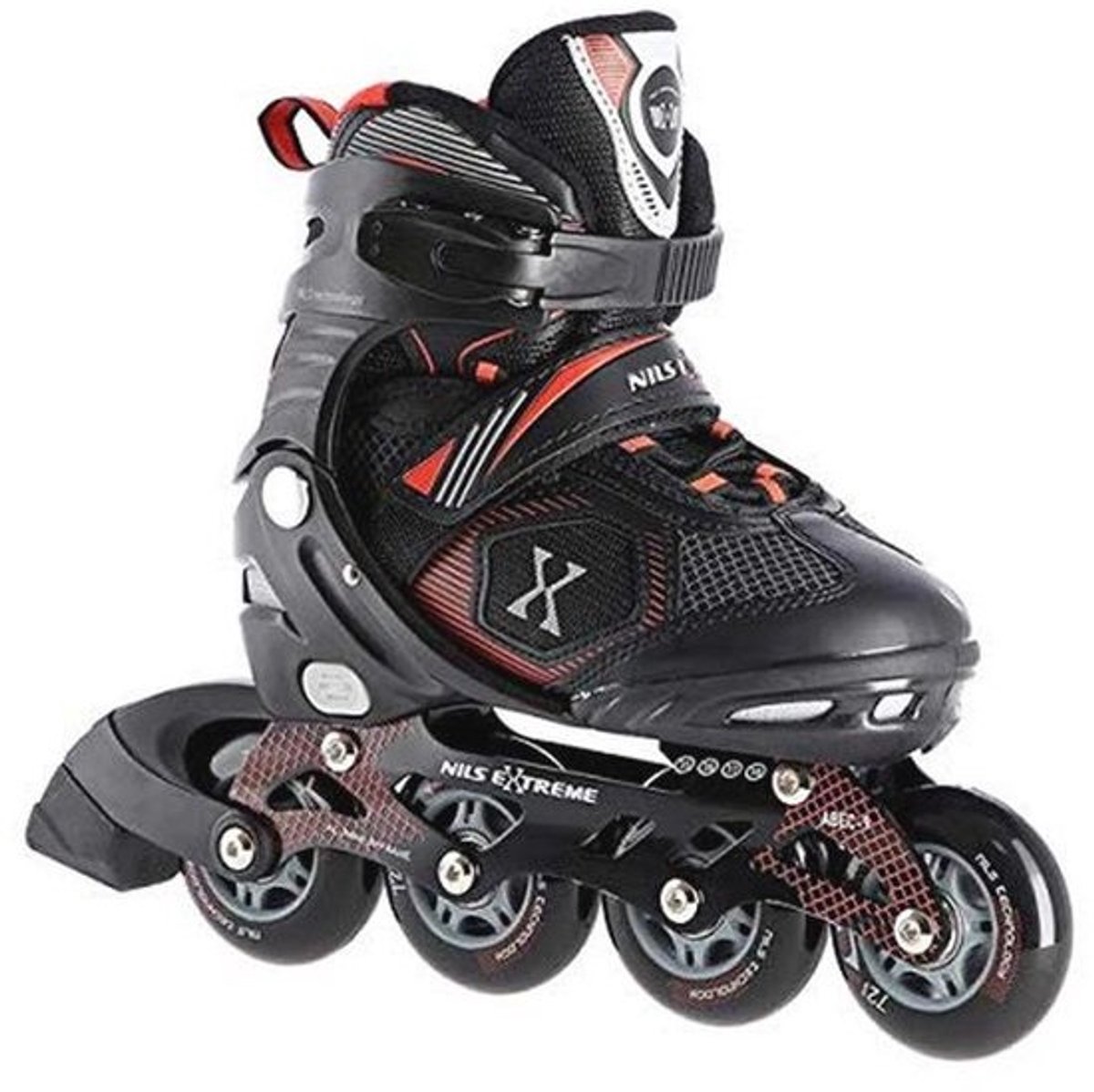 Verstelbare Inlineskates voor Kinderen en Dames - Zwart-Rood - Maat 31-42