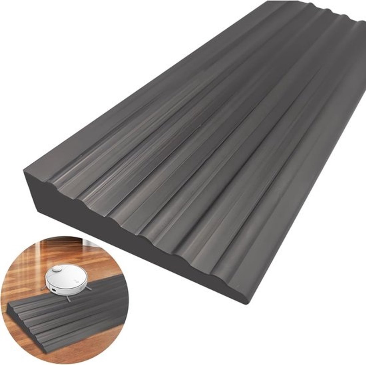 Drempelhelling voor Rolstoel 100 x 7 x 1,5 cm - Antislip PVC Overgangsprofiel