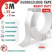 Dubbelzijdig Tape Extra Sterk 3m x 25mm x 2mm - TENTA Heavy Duty