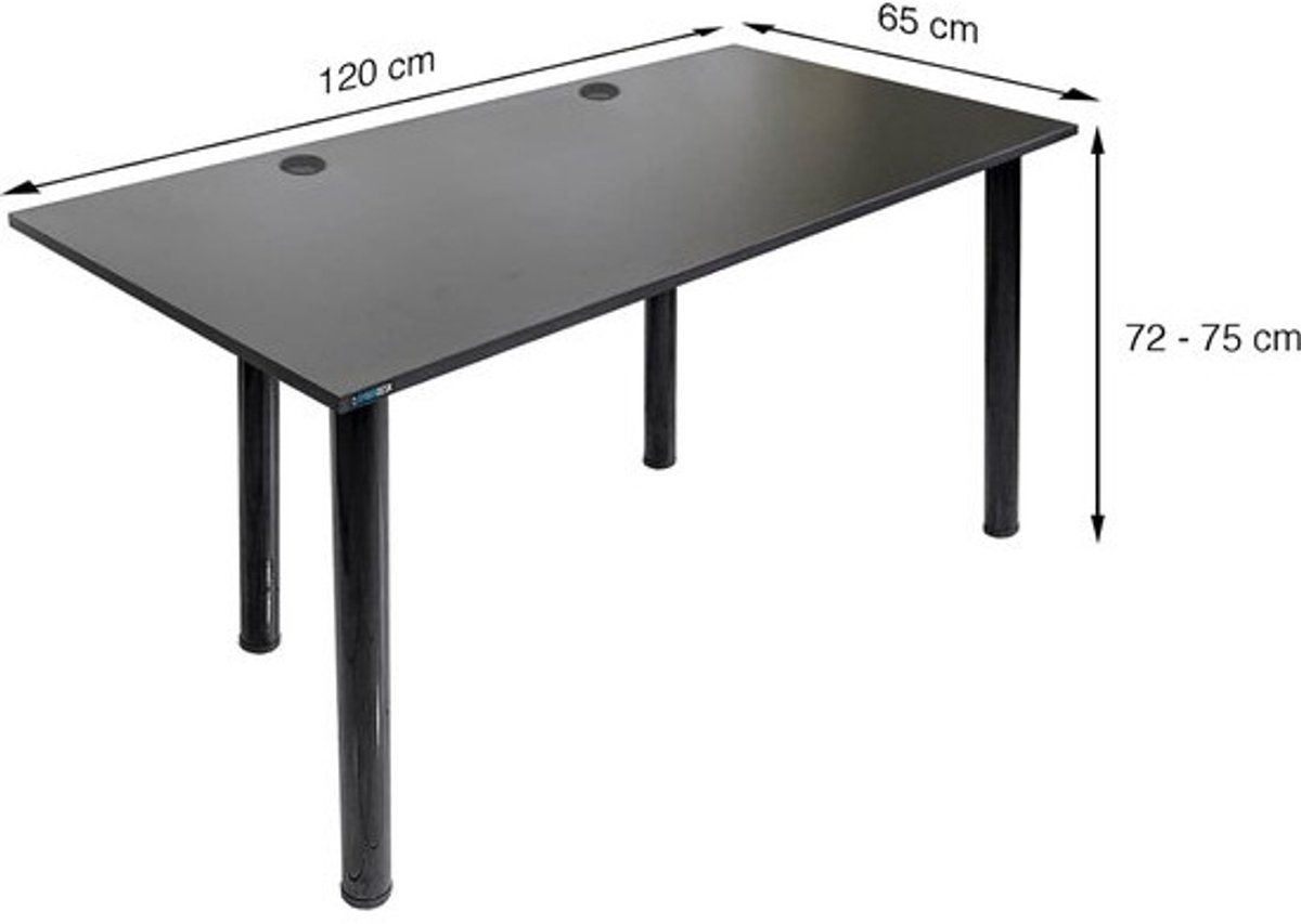 Gaming bureau 120x65 cm met LED verlichting voor pc en thuiskantoor