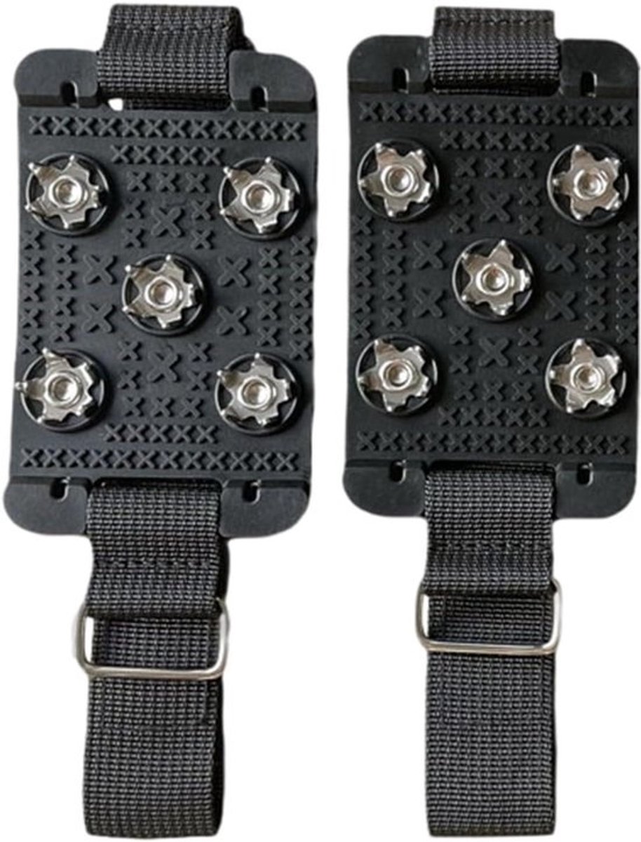 Antislip Spikes - Schoenijzers IJsklemmen - Veilig Lopen - Metalen Grip Punten - Universele Maat - Zwart