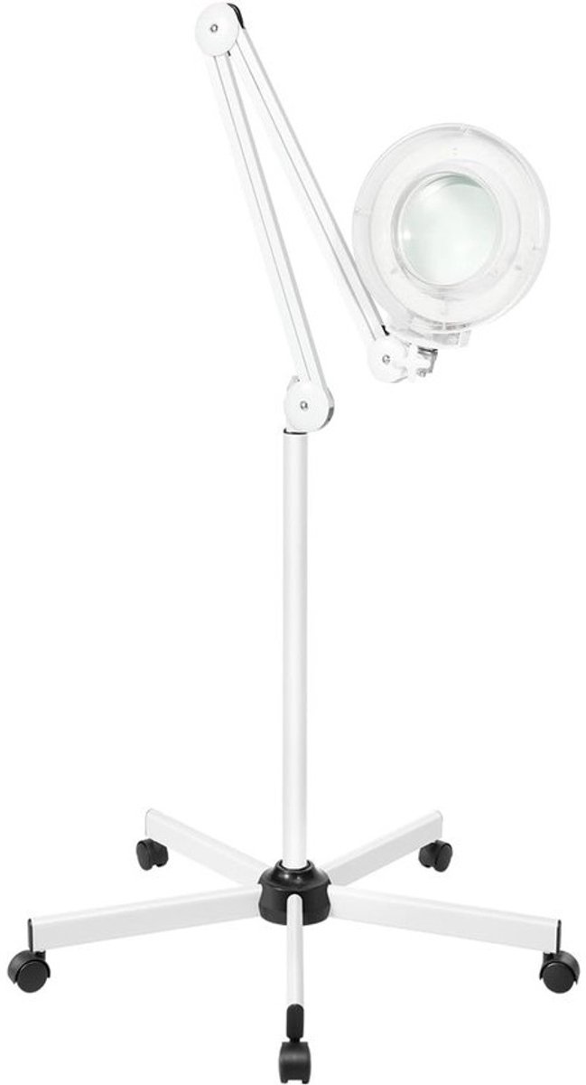 Vergrootlamp Op Rolvoet - Werklamp Kosmetiek - Gedetailleerd Werk - Verstelbare Arm - 24 Watt - Metaal