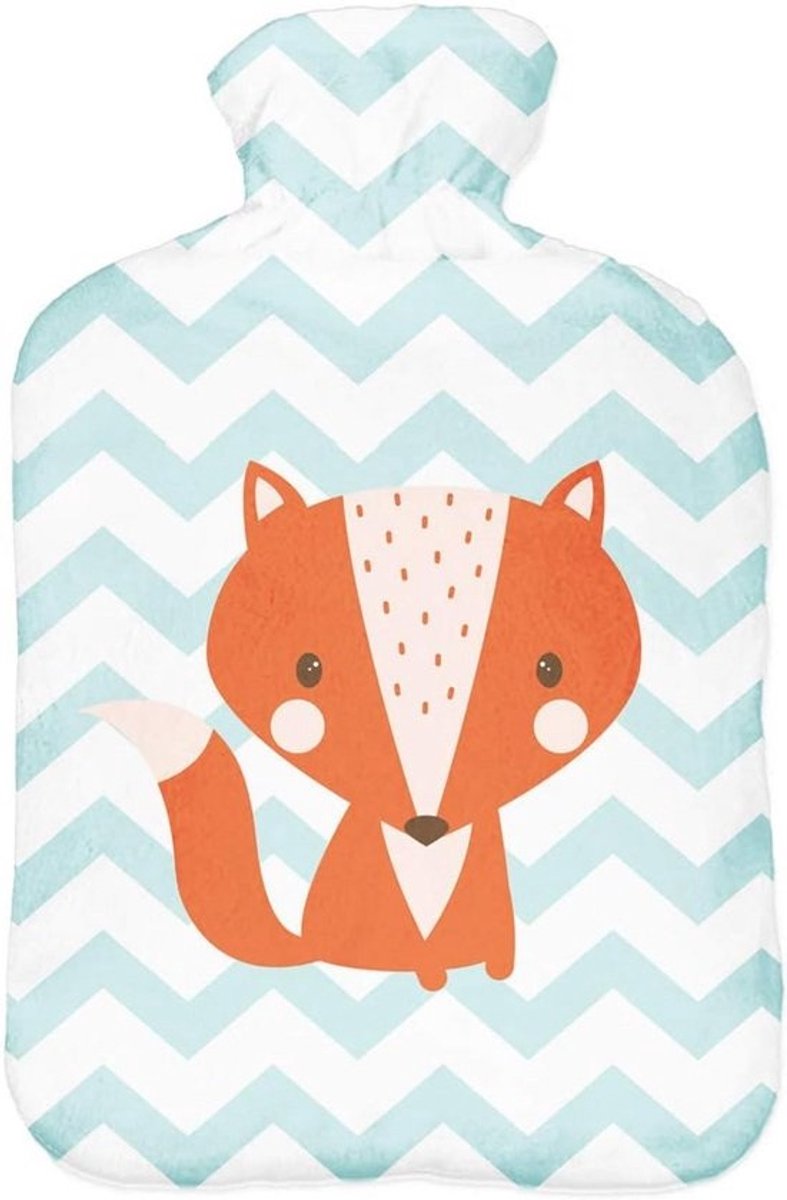 Warmwaterkruik - Bedfles - Warmte geven - Met fleece hoes - 2 liter - Vos print