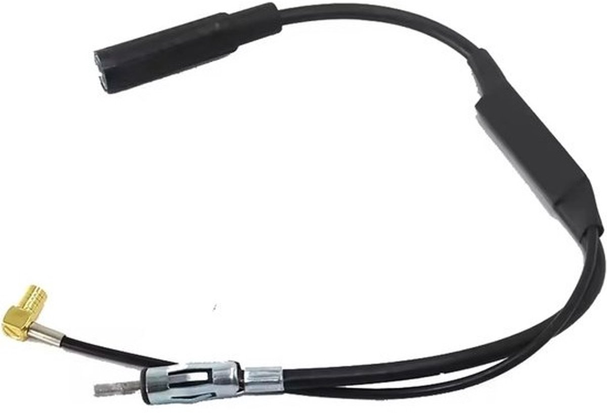 Actieve DAB/FM/AM Antenne Splitter met Versterker voor Autoradio - Inclusief SMB Adapterkabel