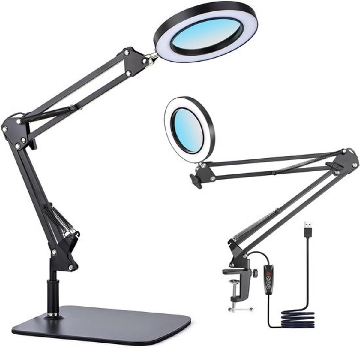 Vergrootglazen Lamp met Klem, 15x Vergroting en 72 LED's - Instelbare Helderheid voor Knutselen, Lezen en Hobbies