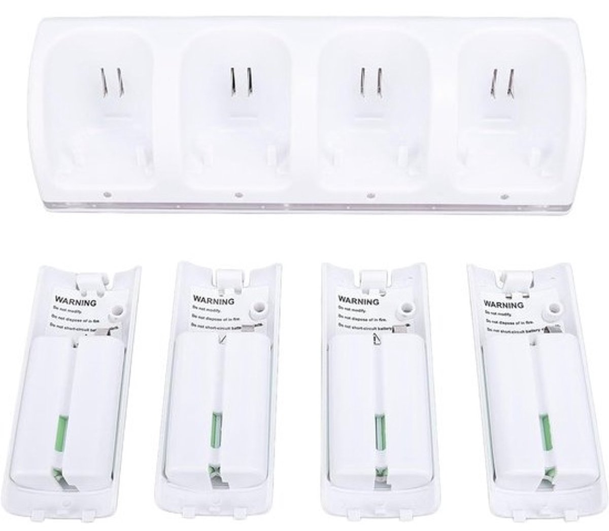 Oplaadstation Afstandsbedieningen - Controller Dock - Games Opladen - 4 in 1 Laadfunctie - 1.5m Kabel - Wit