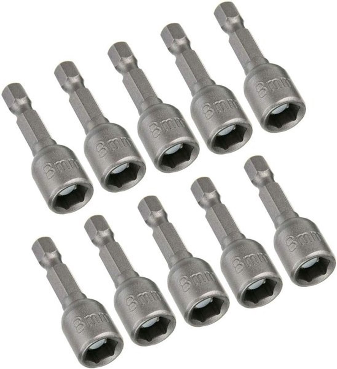 Moer Driver Bit Set - Dopsleutel Bits - Klussen en Monteren - Verzonken Hoek Ontwerp - 10 Stuks 8mm - Metaal