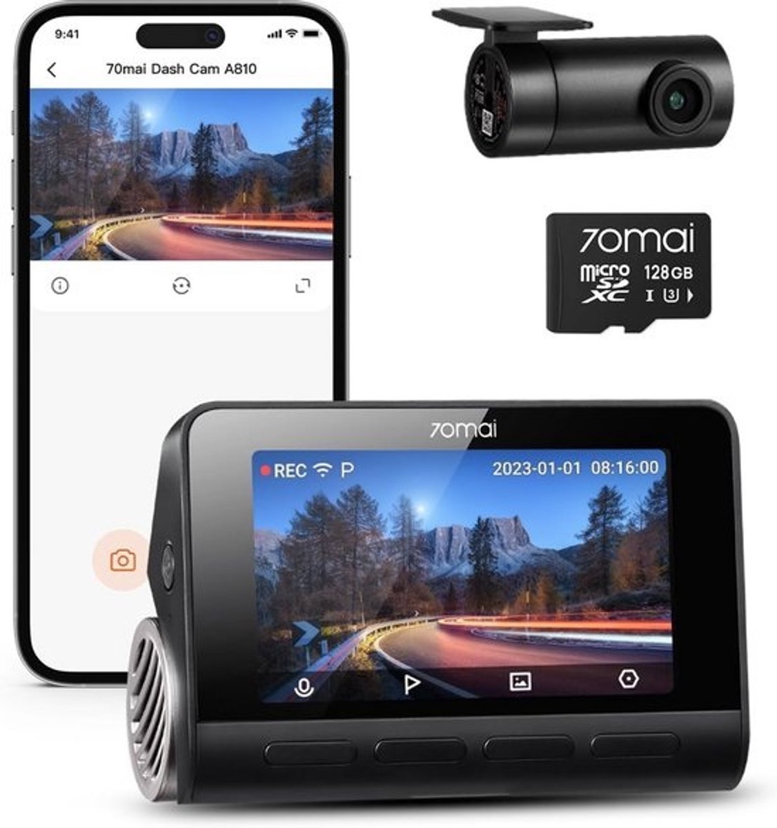 Dashcam 4K UHD met Nachtzicht en GPS