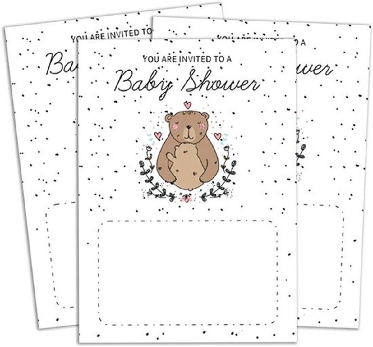 28x Baby Shower Uitnodigingen Leeg Druppel of Schrijfbaar Kaartjes Feest Inpakket