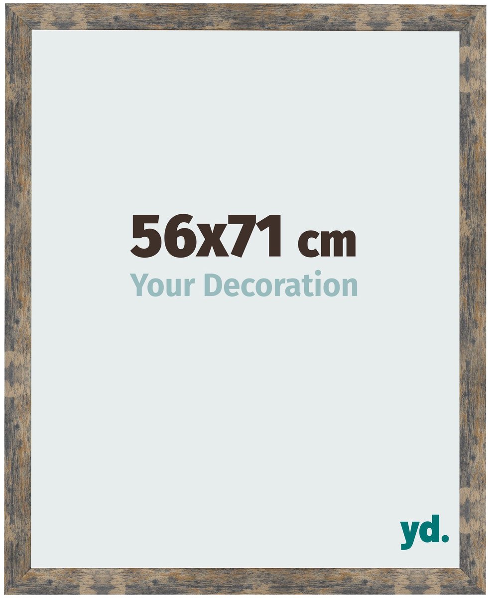 Your Decoration - Fotolijst 56x71 cm - MDF - Blauw Goud Gemeleerd - Bologna