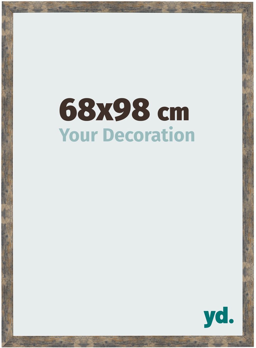 Your Decoration - Fotolijst 68x98 cm - MDF - Blauw Goud Gemeleerd - Bologna