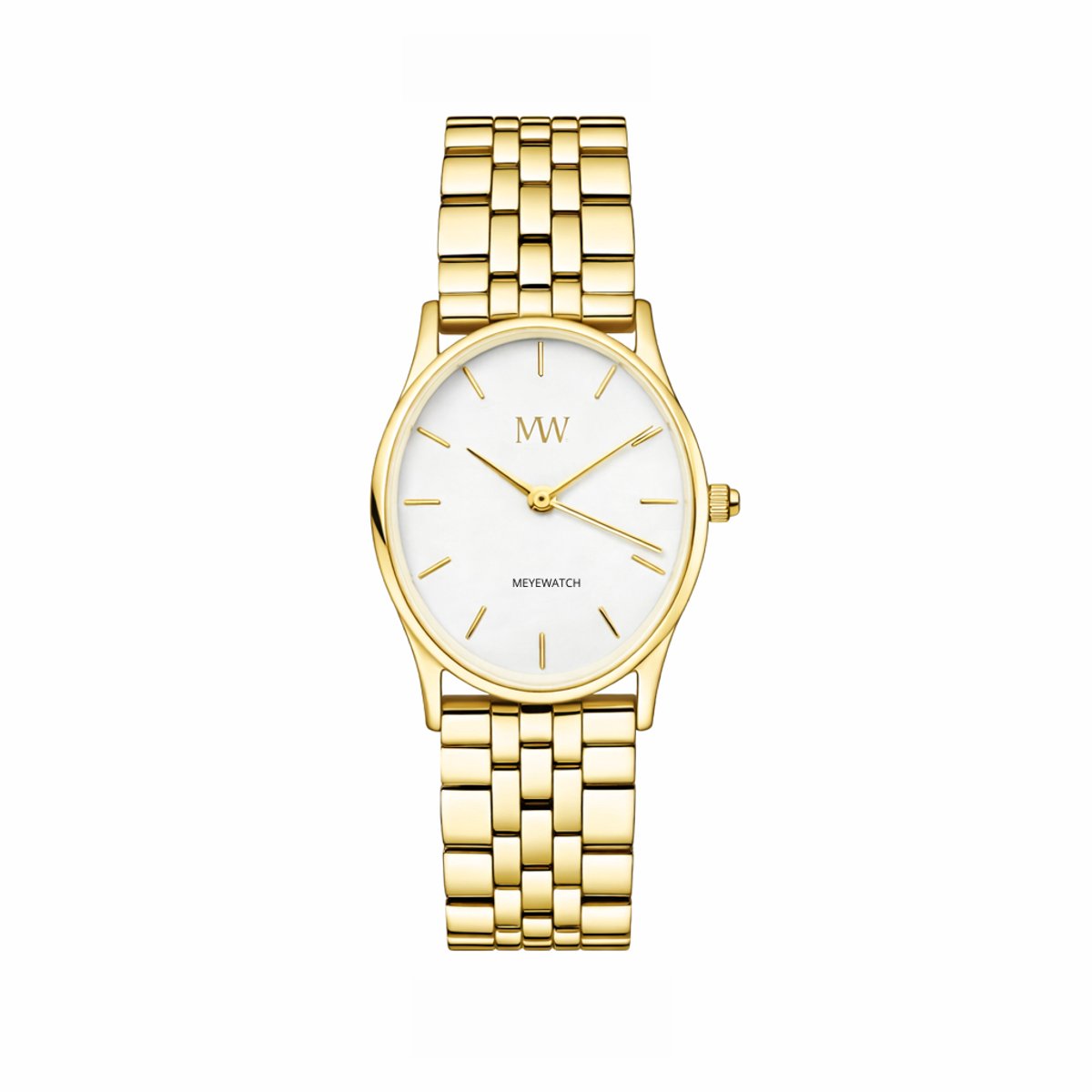 MeyeWatch Oval Dameshorloge - Elegant metal band