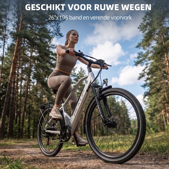 BEKUP V2 E-bike - 25 km/u - 26inch - 75km actieradius - 250W motor - 36V 14.5Ah accu - zilver — afbeelding 2