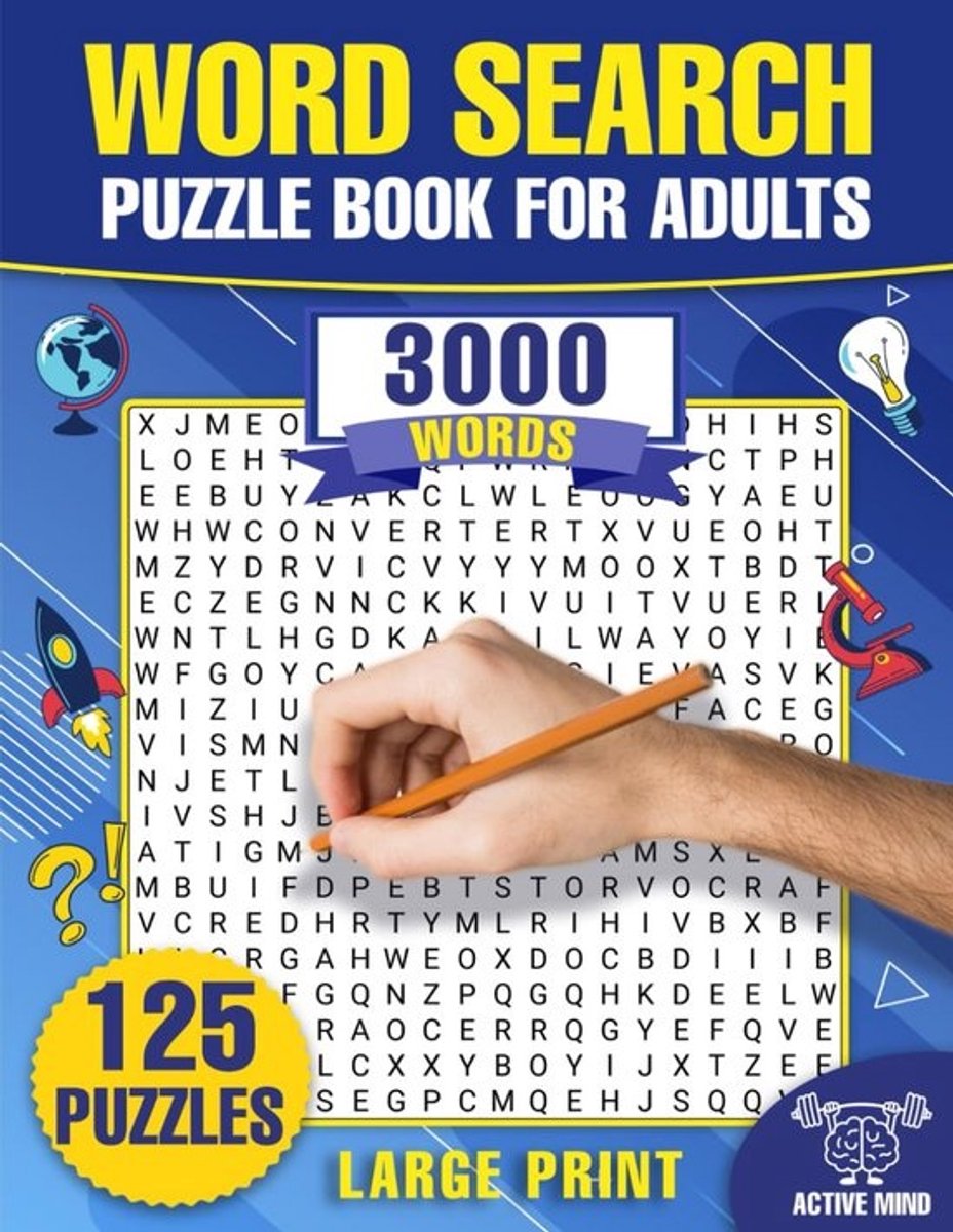 Woordzoeker Puzzelboek Groot Lettertype - 3000 Woorden voor Ontspanning en Stressvermindering voor Volwassenen en Senioren
