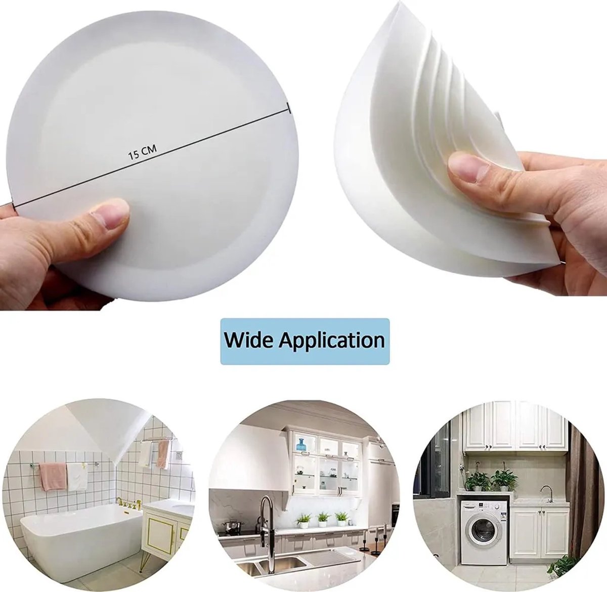 Badkuipstop, wastafelstop, keukenafvoerstop, 15 cm in diameter, Geschikt voor keukens, badkamers en wasruimtes, universele afvoerstop (1 stuk, stop).
