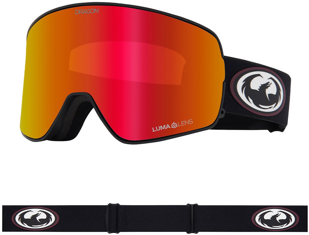 Dragon Alliance NFX2 Skibril - Old Skool/LL Red Ionized & LL Light Rose