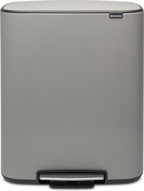Brabantia Bo Prullenbak - 2 x 30 l - Mineral Concrete Grey