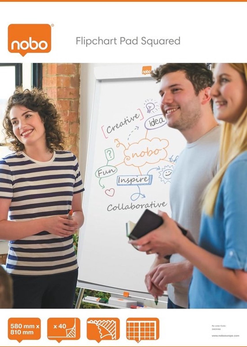 Flipchart Blok A1 Rechthoekig - 40 Vel Dik Papier voor Vergaderingen en Presentaties
