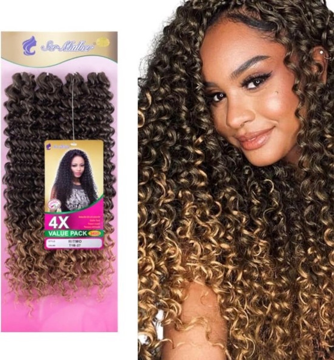 Gehaakte Vlechten Haarverlenging 50cm Krullend Synthetisch Haar