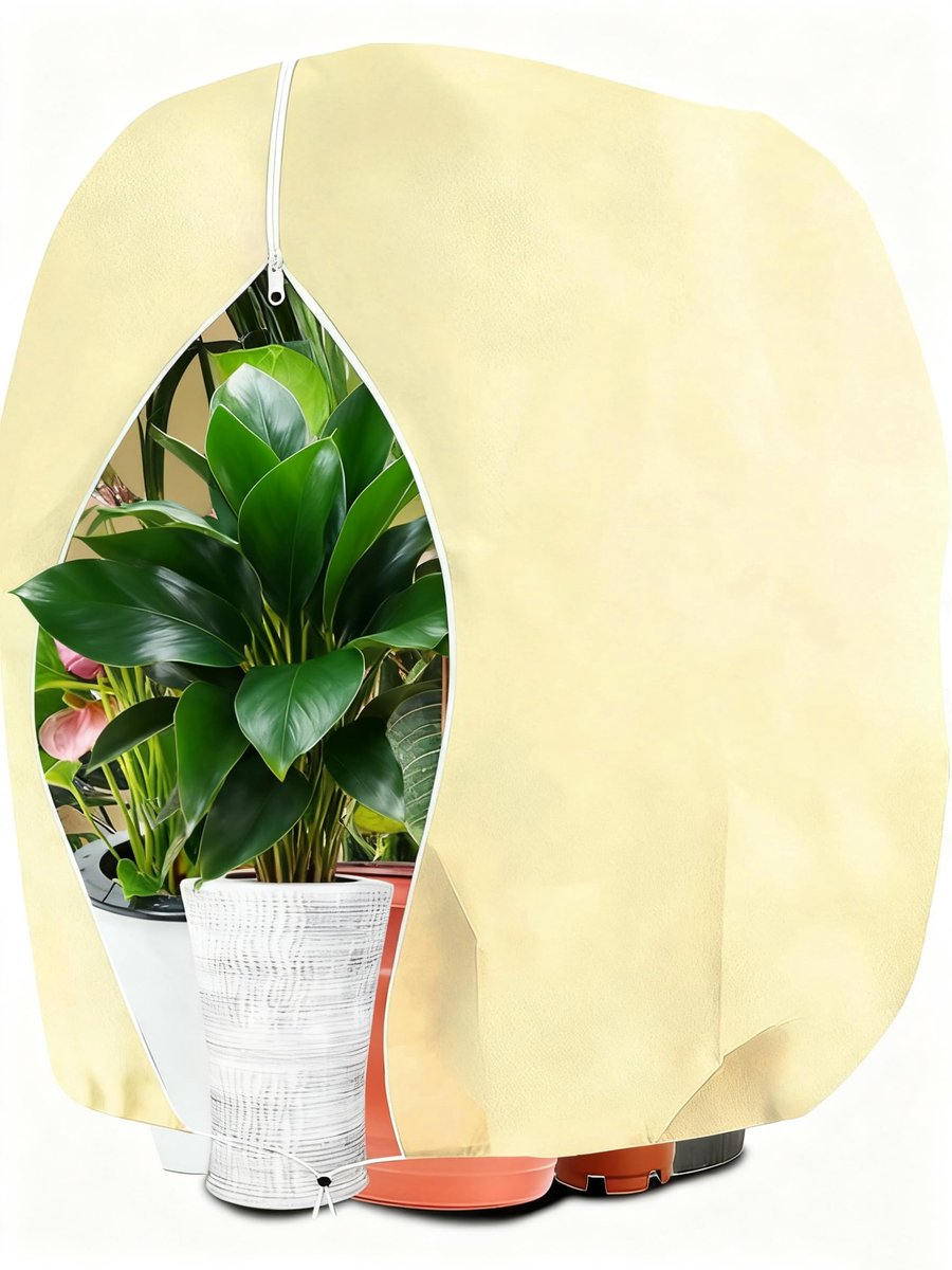 Winterbeschermhoes voor Planten - Lichtdoorlatend en Ademend - Voor Grote Kuipplanten zoals Olijfbomen en Palmen - Beige - 120x180cm