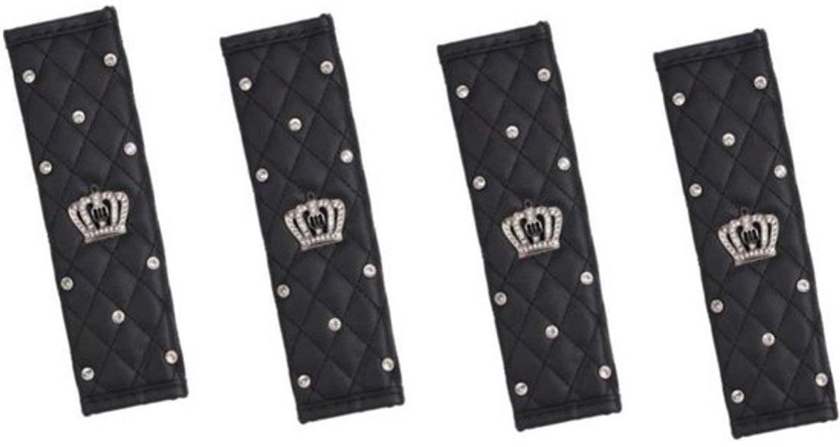 Autogordel Pads - Schouderbeschermers Gordel - Comfortabel Rijden - Luxe Leer Design - 25x7x8 cm - Zwart