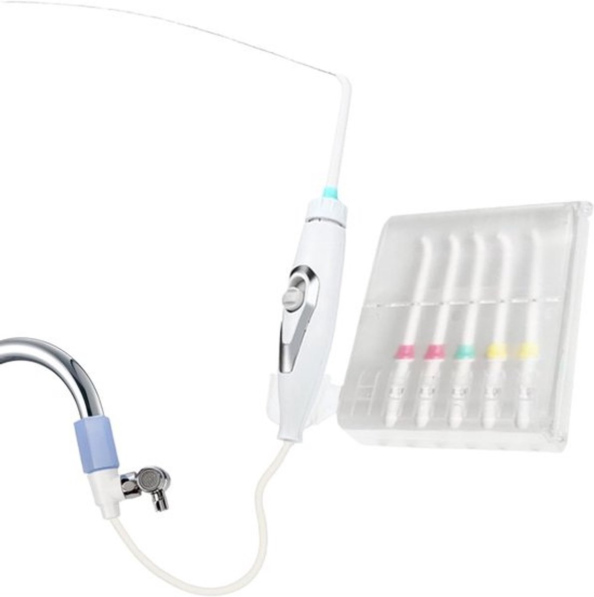 Kraan Monddouche - Waterflosser Set - Tanden Reinigen - Niet-elektrisch Aangedreven - 6 Sproeiers
