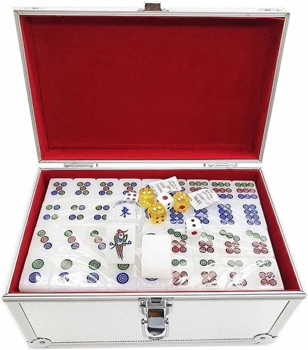 Mahjong Kaartenset - Tafelspel Set - Strategisch Spel - Acryl Tegels - 7000 Gram - Wit