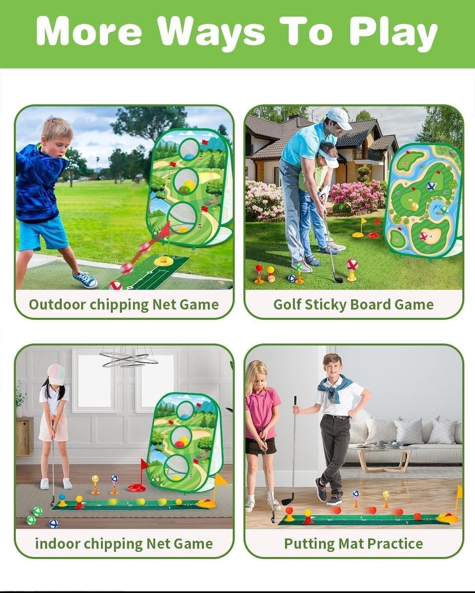Golf Battle speelset met vliegmat, doelwand en puttingtrainer voor optimale golftraining en plezier
