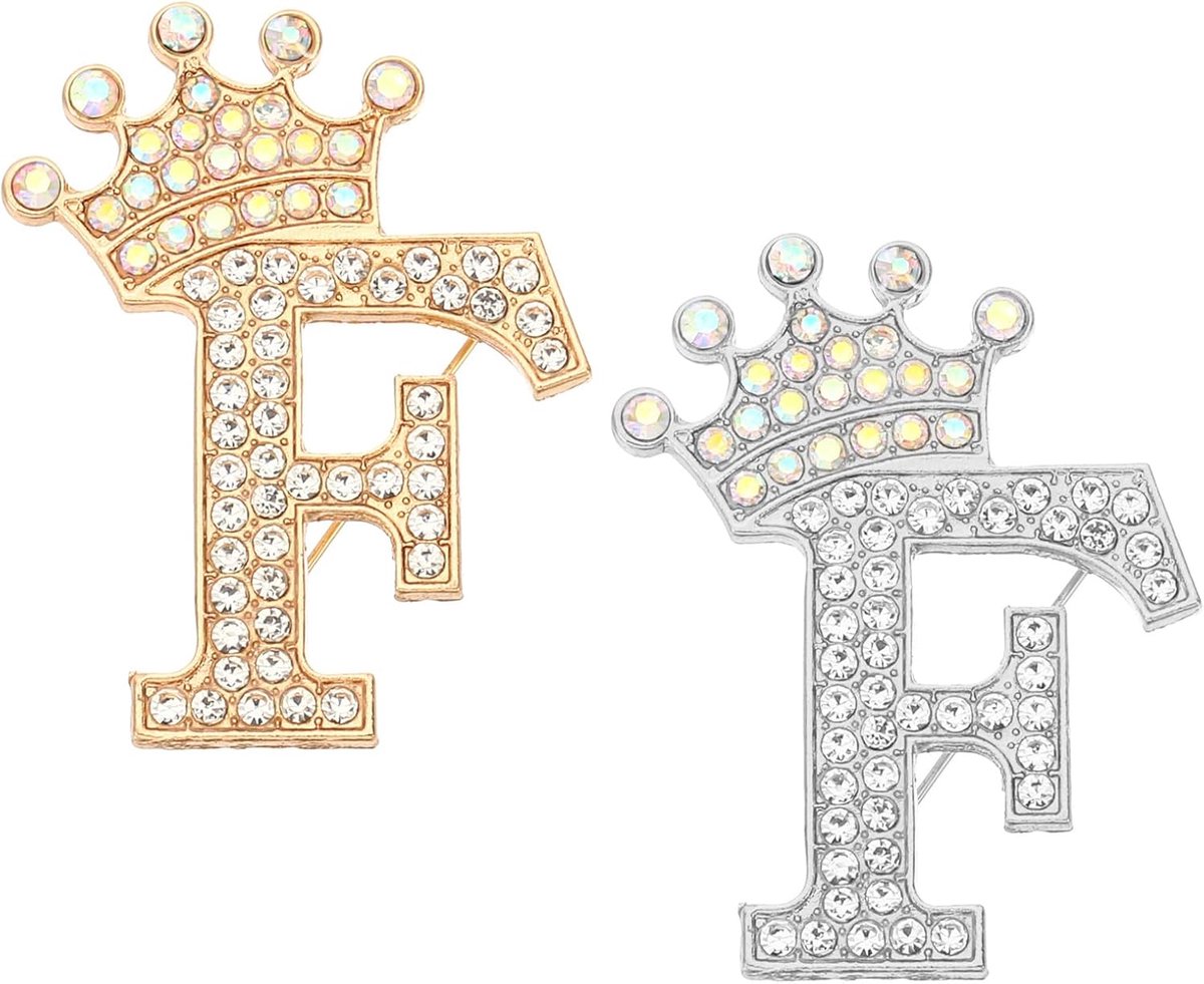 Broches Pins, Initial Strass Alfabet Letter Reversnaalden voor Dames Kostuums Jurk Mantel Kleding Handwerk