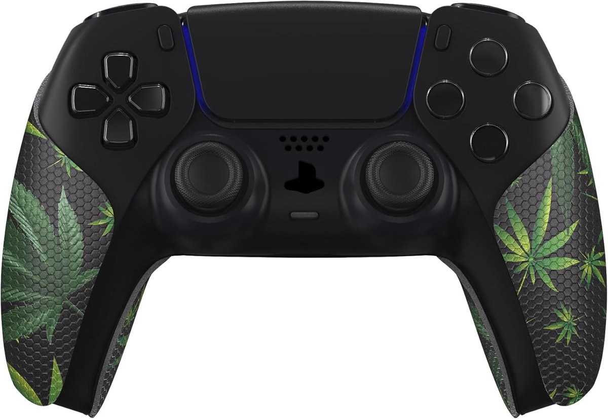 eXtremeRate PlayVital Anti-Skid Zweet-Absorberende Grip voor ps5 Controller,Professionele Getextureerde Zachte Rubberen Pads Handvat Grips voor ps5 Controller-Groene Bladeren