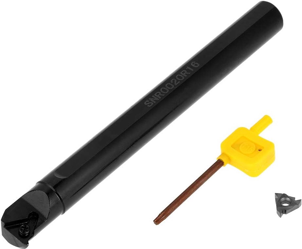 Draaigereedschaphouder Wolfraamstaal SNR0020R16 Kotterbaar Draaigereedschaphouder In Draaigereedschaphouder Met Inzet 16IR AG60 En Sleutel (20 Mm × 200 Mm)