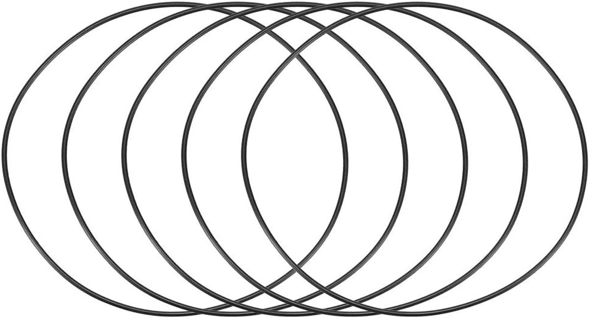 120mm x 2mm Ronde Rubber Olie Afdichting O Ring Pakking Washer Zwart 5 Stks