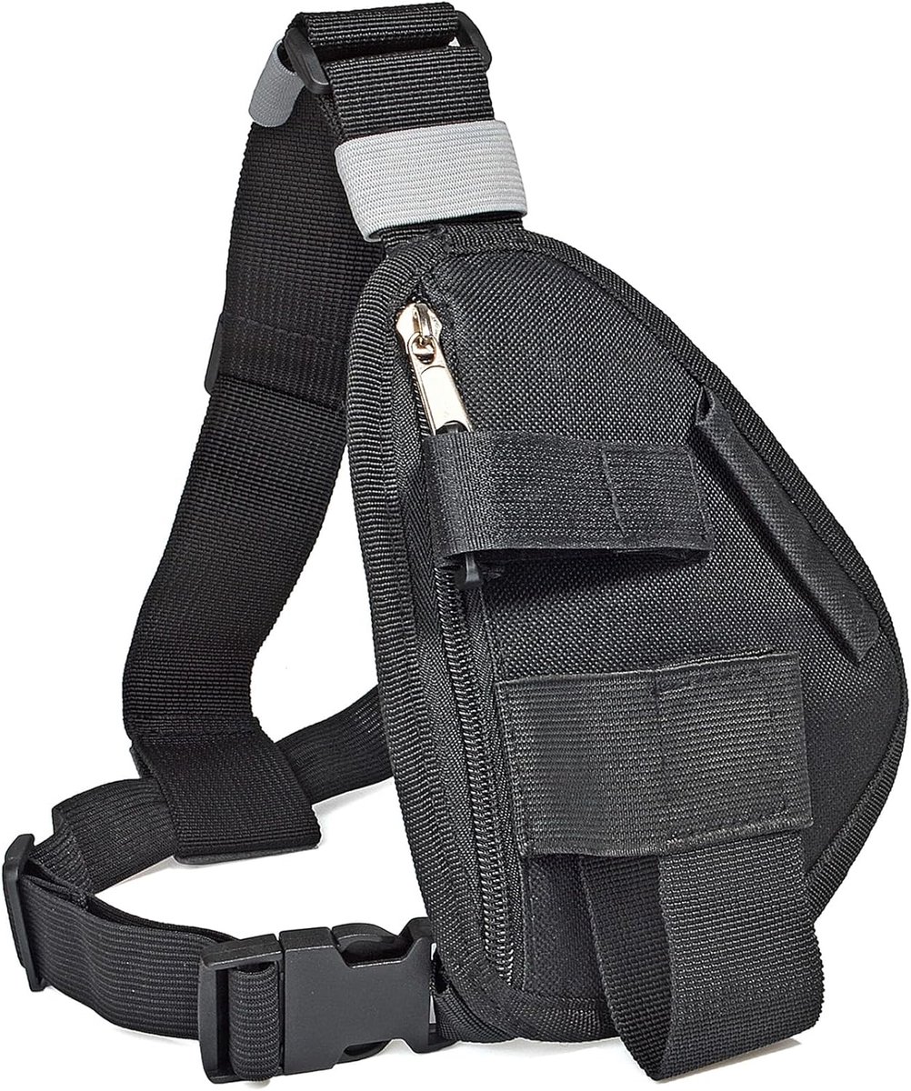 Chest Harnas voor radioapparatuur, draagbaar vest borstzak zwart met verstelbare riem compatibel met Baofeng Motorola Uniden Kenwood ICOM Walkie Talkie, zwart, Small
