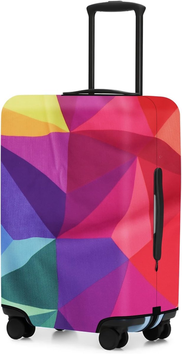 SnelShoppen - Adorila Bagagehoezen voor Koffer, TSA Goedgekeurd, Wasbare Koffer Cover Beschermer voor 69-70 cm Bagage, XL, Kleurrijke Geometrie, Reisk