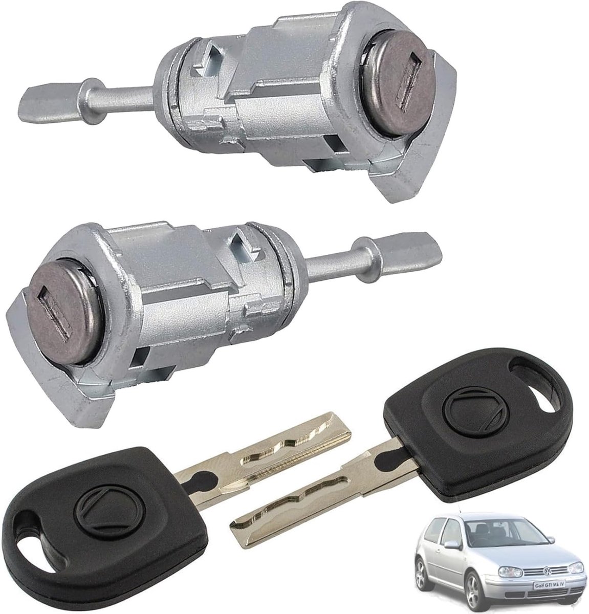 Slot cilinder compatibel met VW Bora, Golf IV (4 stuks) | Compatibel met VW Bora 1J2, 1J6 (1997-2006) alle modellen, Golf IV 1J1, Fox (2005-2014), New Beetle (1998-2010)