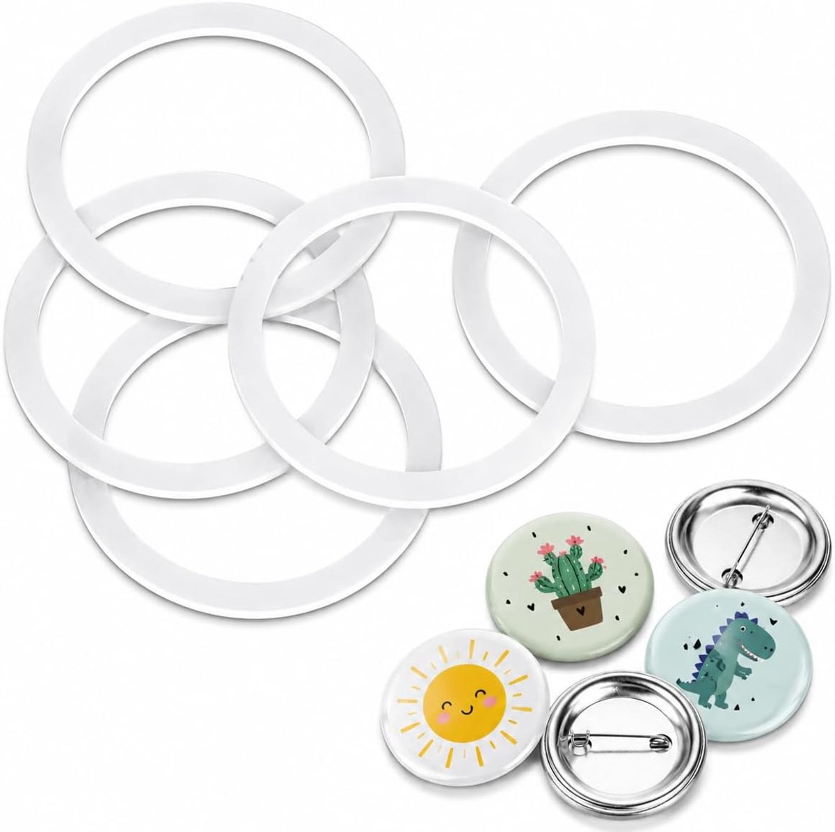 Maker Badge Machine Pakking Badge Machine Die Matching Vervanging Spacer Hulpgereedschap Badge Moldes Cirkelsnijder Badge Pakking 58MM 5 stuks (58MM)