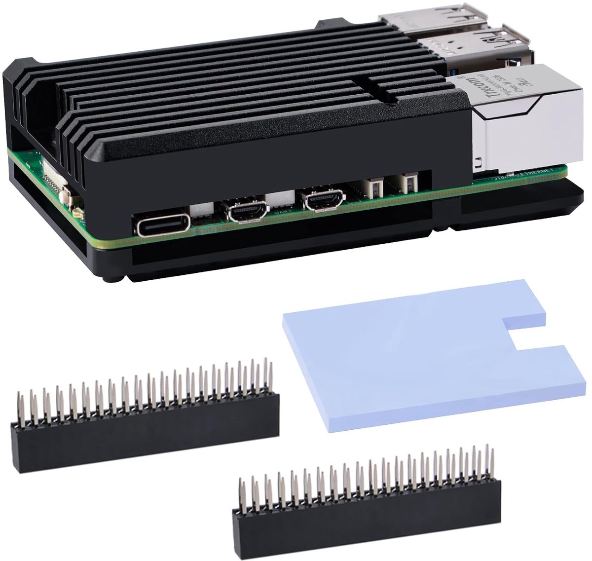 Heatsink Case voor Raspberry Pi 5, Raspberry Pi 5 Aluminium Passieve Koeling Case Warmte Dissaption Metalen Case voor Raspberry Pi 5 8 GB/4 GB, C-0048