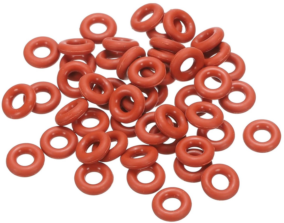 O-ring siliconen 12 mm OD 6 mm ID 3 mm breedte, 50 stuks kraanringen, metrische afdichting, VMQ vervanging voor reparatieventielen, hydraulische compressor, rood