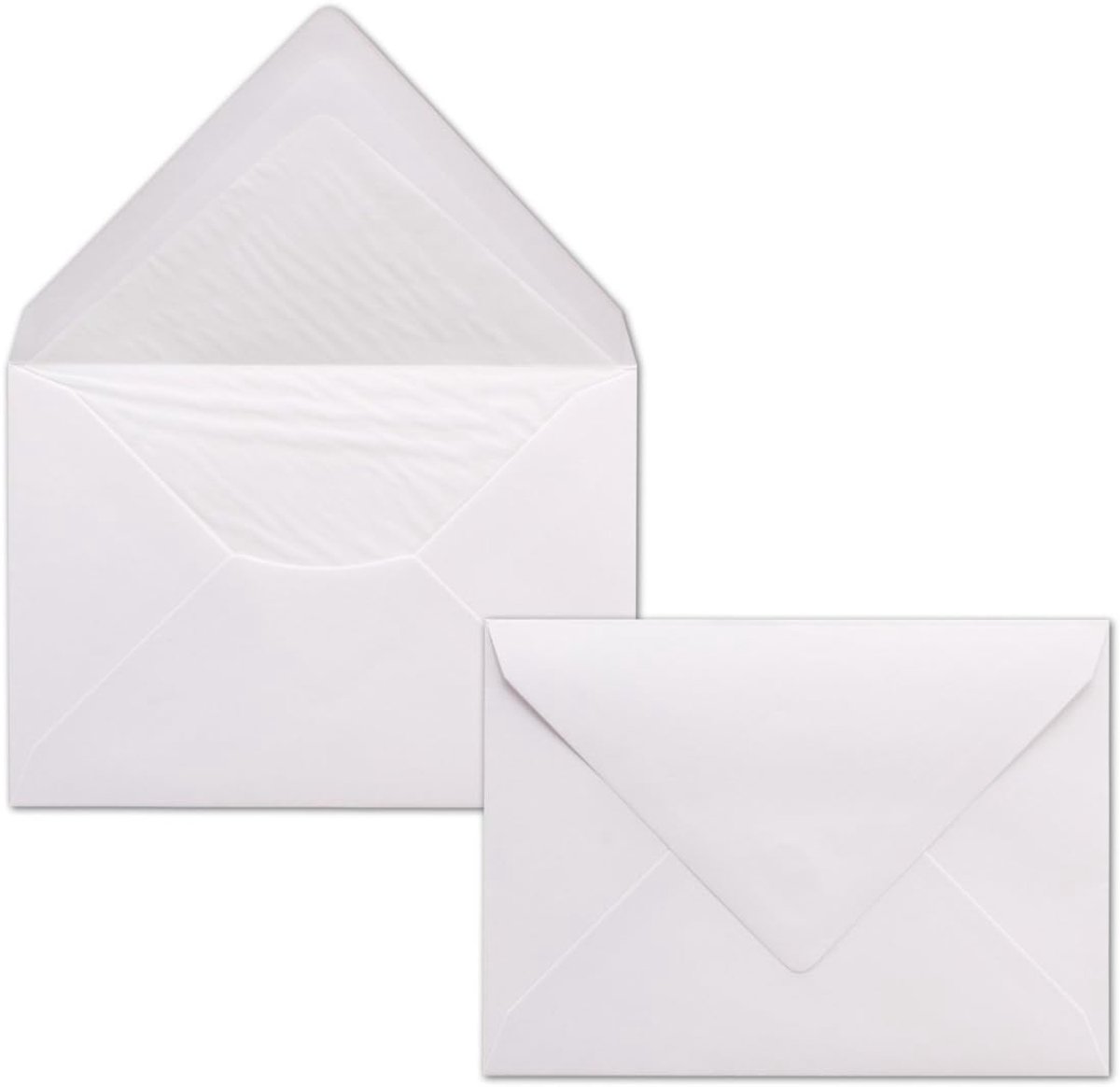 100 Enveloppen Wit - DIN C6 - gevoerd met wit zijdepapier - 100 g/m² - 11,4 x 16,2 cm - natte kleefsluiting - NEUSER PAPIER