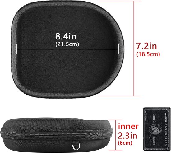 Shield Hoes voor hoofdtelefoon compatibel met Bose QC Ultra II, JBL Live 650BTNC, B&O Beoplay H100 - beschermende harde schaal reistas met kabelopslag (Zwart) — afbeelding 3
