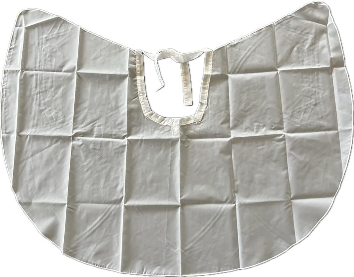 Kapmantel kort om te binden uitkam-cape ca. 96 x 78 grijs beige-grijs wasbaar licht + mooi gevormd voor haar, cosmetica en styling (71B beige grijs), grijs, Eén maat