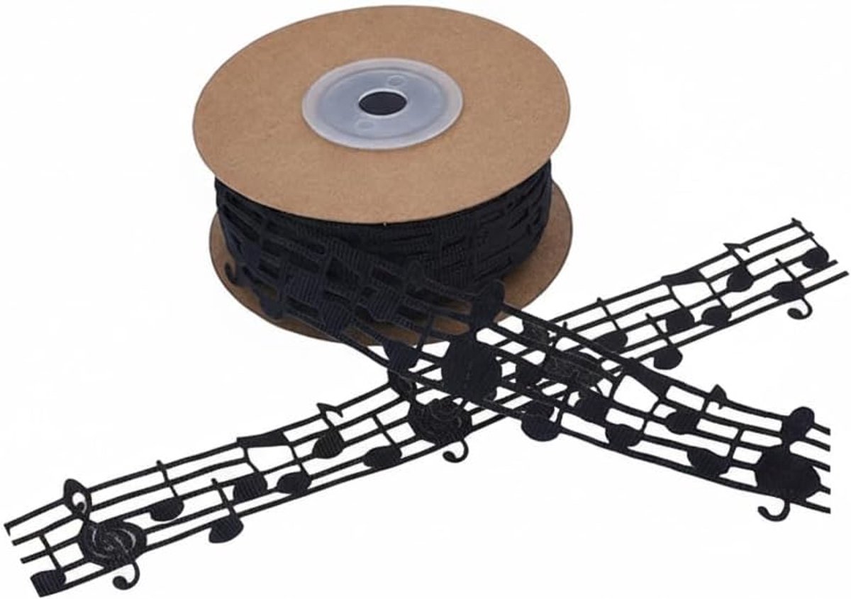 10 yards Muziekpapierlint Zwart Slijm Knutselband voor het verpakken Snijden Bruiloftsfeesten Decoratie DIY Kleding Decoratie Accessoires